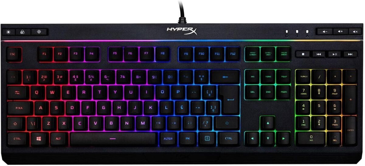 Teclado Gamer HyperX Alloy Core RGB, ABNT2, Preto – HX-KB5ME2-BR