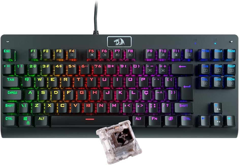 Teclado mecânico Redragon Dark Avenger K568-2 RGB switch Brown