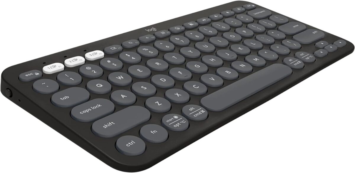Teclado sem fio Logitech Pebble Keys 2 K380s, Bluetooth Easy-Switch, Layout US, Grafite