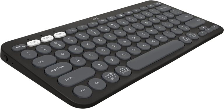 Teclado sem fio Logitech Pebble Keys 2 K380s, Bluetooth Easy-Switch, Layout US, Grafite