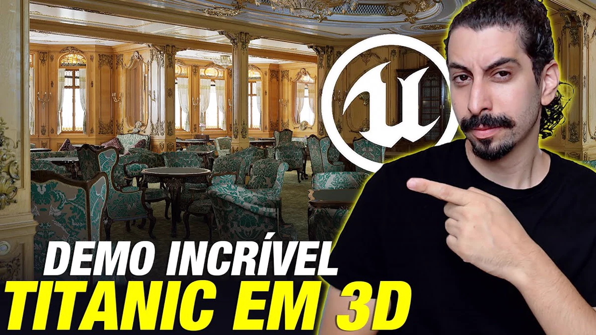 Titanic em Unreal Engine 5 recria interiores em 3D com alto realismo