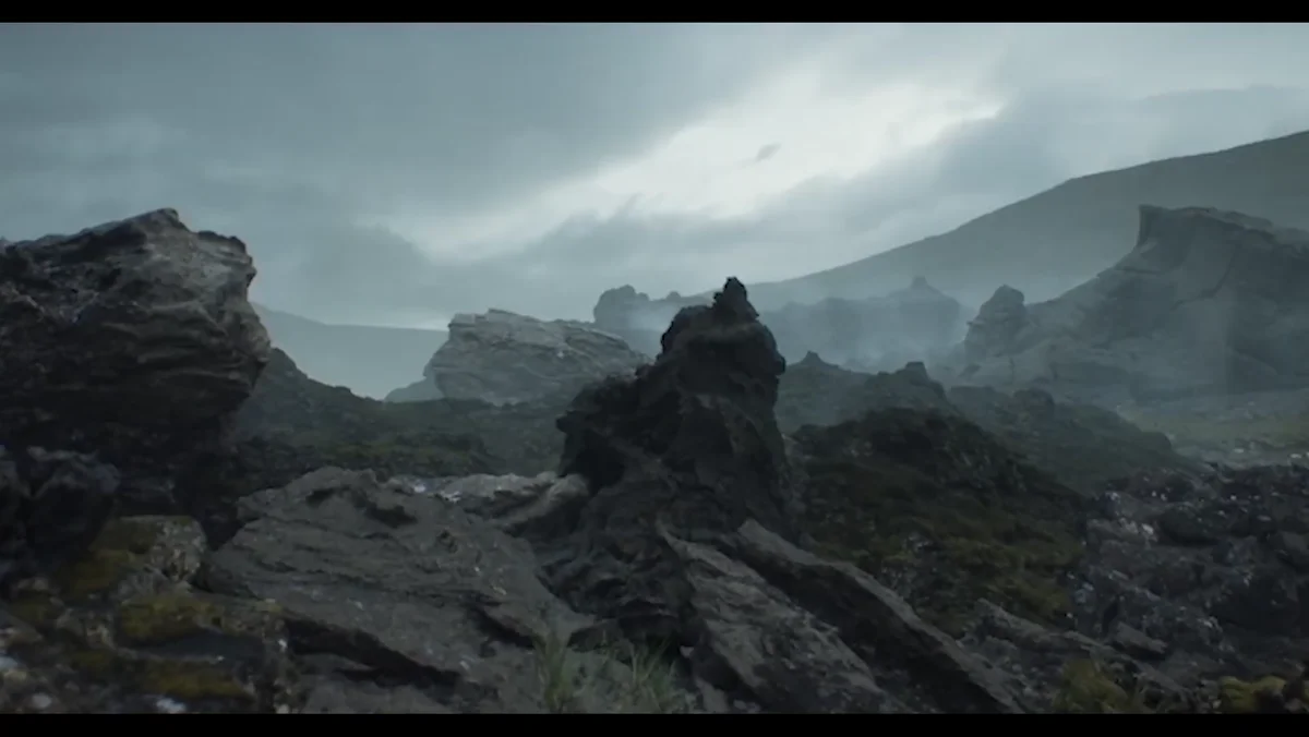 Cena fotorrealista inspirada em Death Stranding na Unreal Engine 5