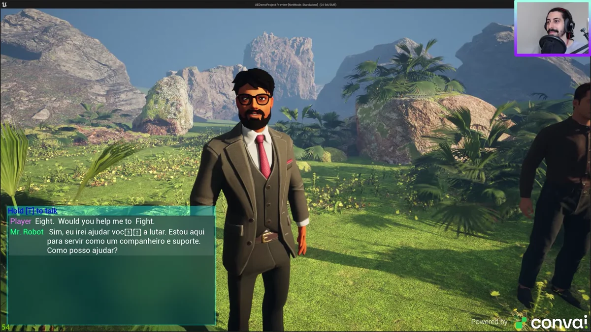 NPC responde durante uma conversa dentro do Unreal Engine 5