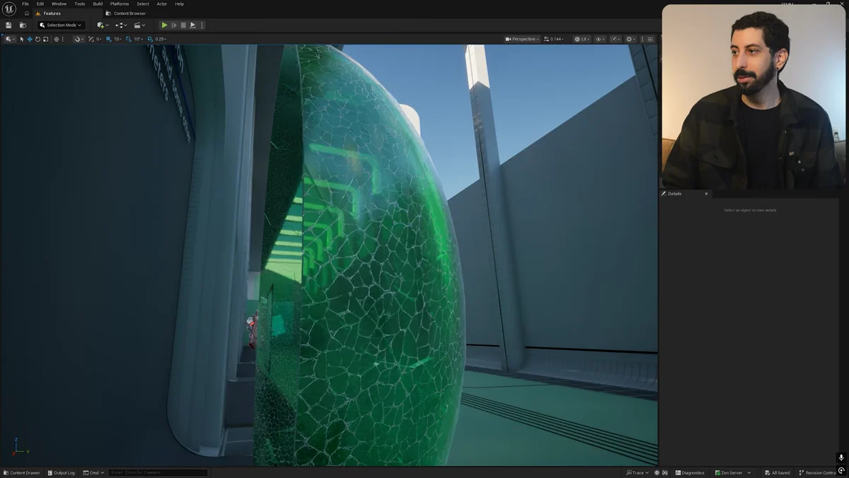 Variações de vidro temperado na Unreal Engine 5