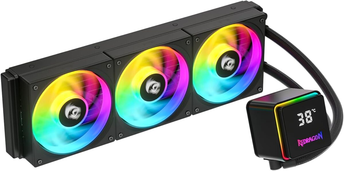 Water Cooler Redragon CCW-3017 Preto 360mm ARGB com display