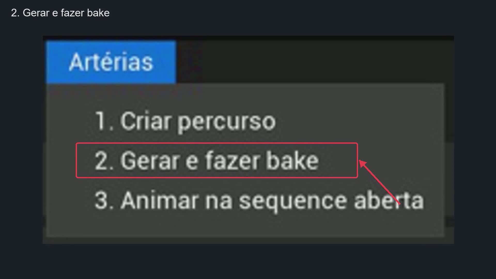 Interface da Unreal durante a geração e o bake das raízes do pacote Artérias