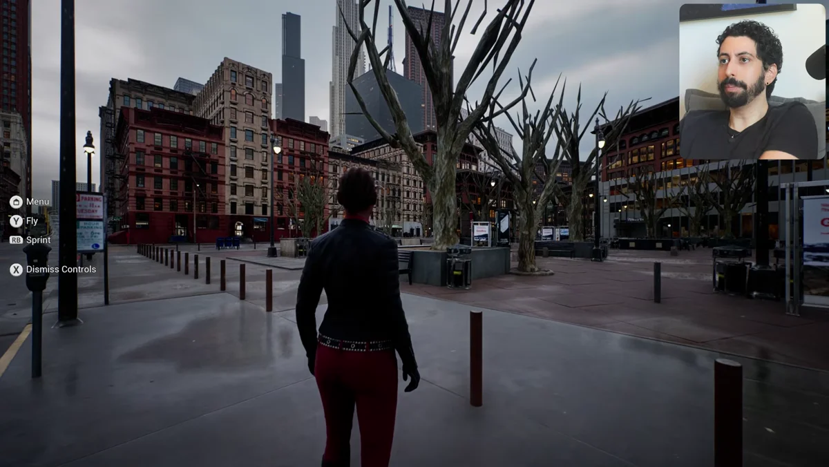 Cidade 3D em execução com qualidade visual elevada na Unreal Engine