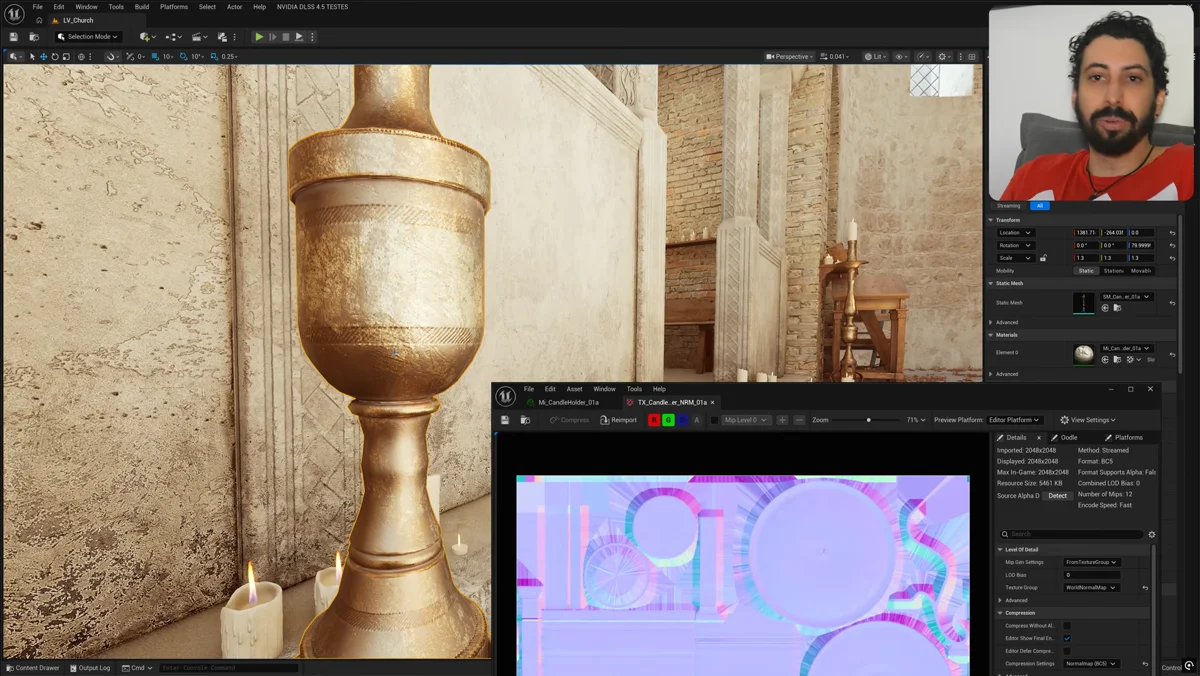 Mapas de materiais exibidos na Unreal Engine 5.8