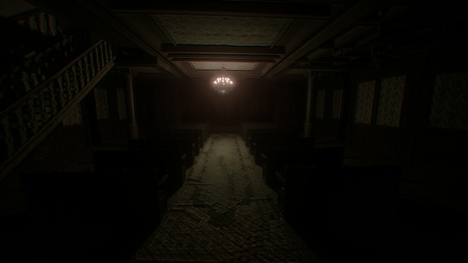 Chandelier-lit interior hall
