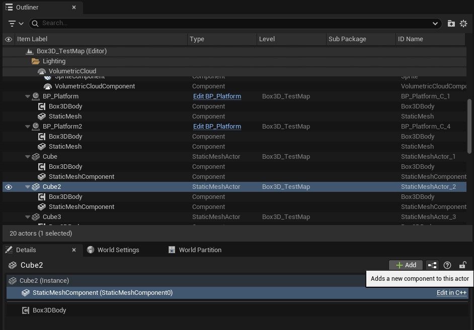 Adding Box3DBody Component