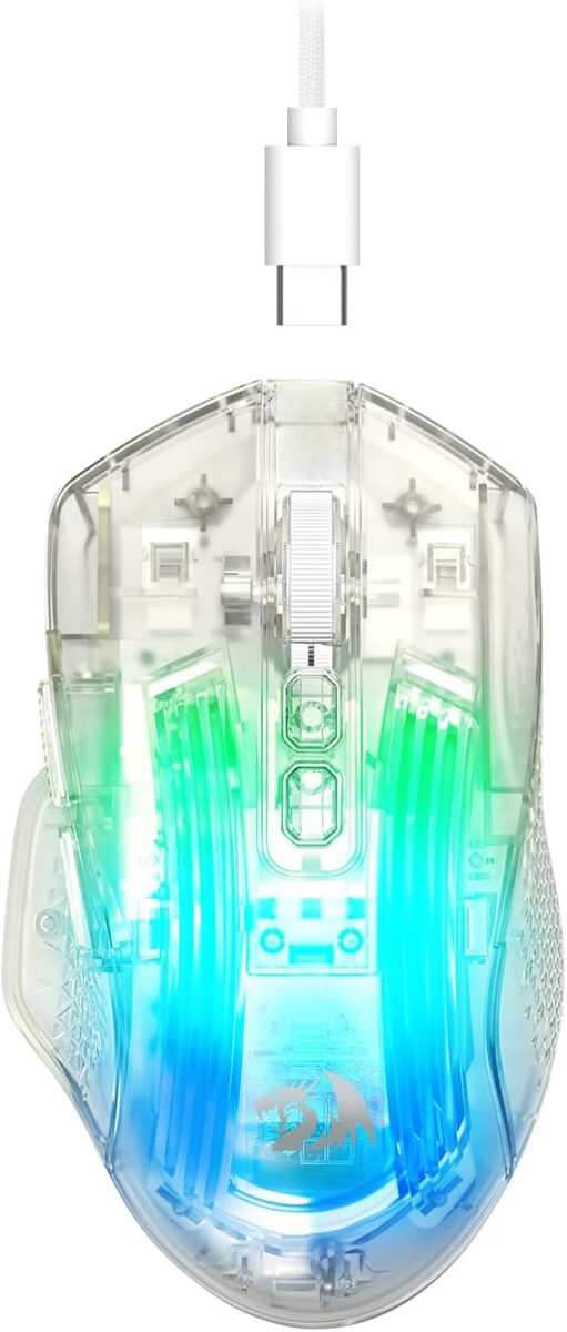 Mouse Gamer Redragon Chazzis Cristal RGB Sigma SG8960 USB-C 24000DPI 8 Botões M695CT
