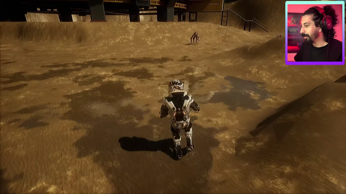 Nave espacial em cenário alienígena criado com Unreal Engine 5