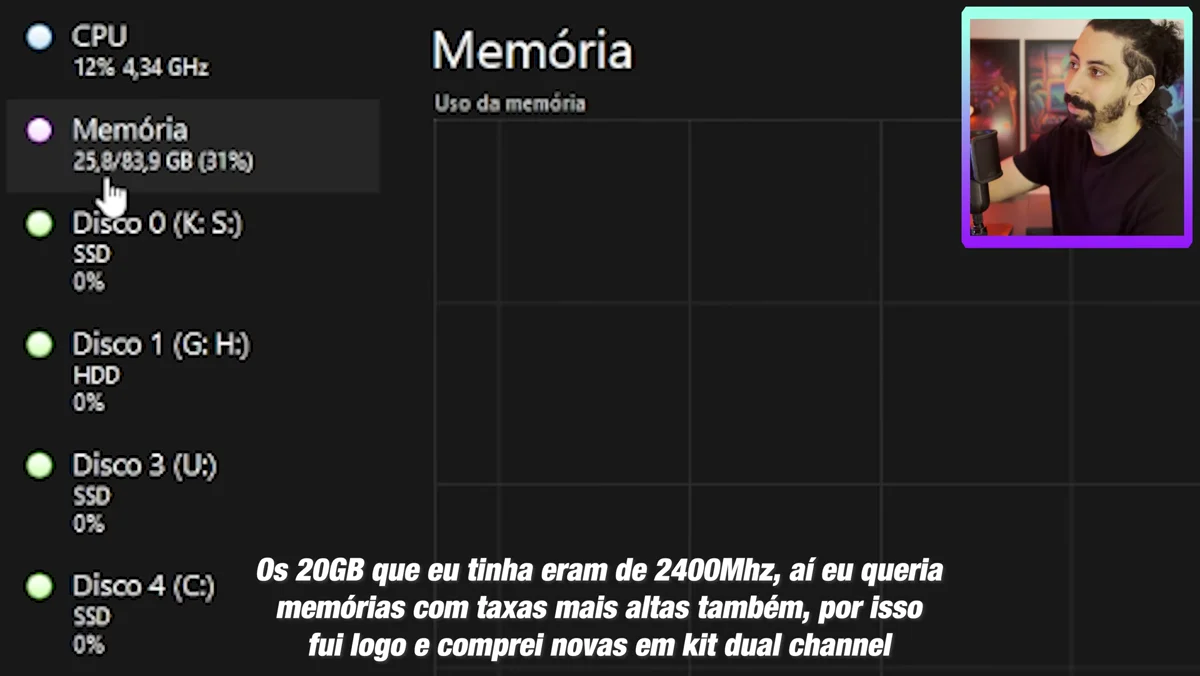 Uso de memória RAM durante desenvolvimento de jogos na Unreal Engine