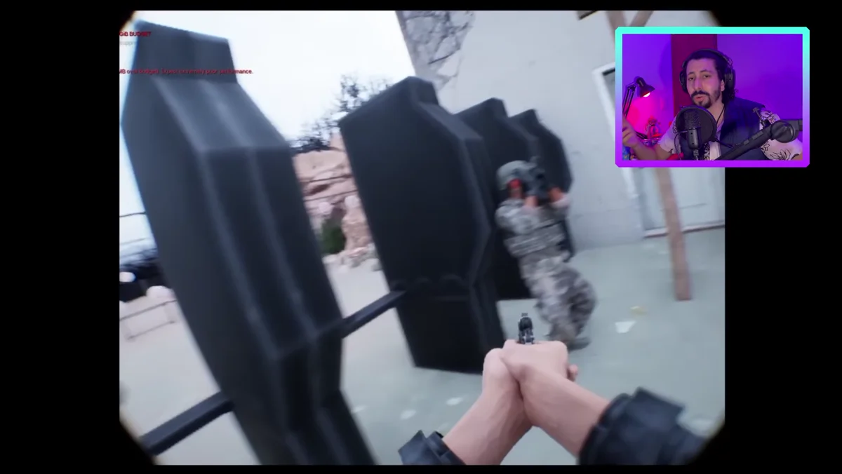 Câmera em primeira pessoa em cenário criado na Unreal Engine 5