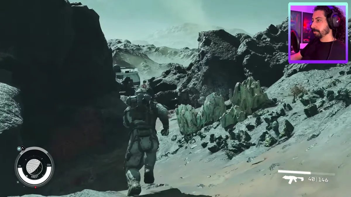 Combate entre naves no espaço em Starfield