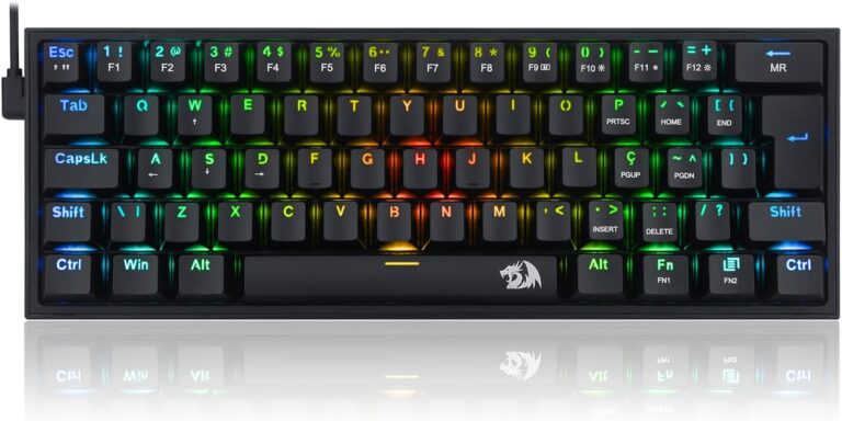 Teclado Mecanico Gamer Redragon Fizz RGB Preto Switch Brown K617-RGB-B (PT-BROWN)