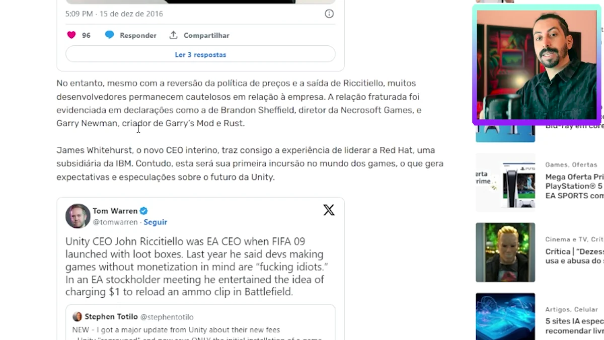 James Whitehurst citado na transição da liderança da Unity