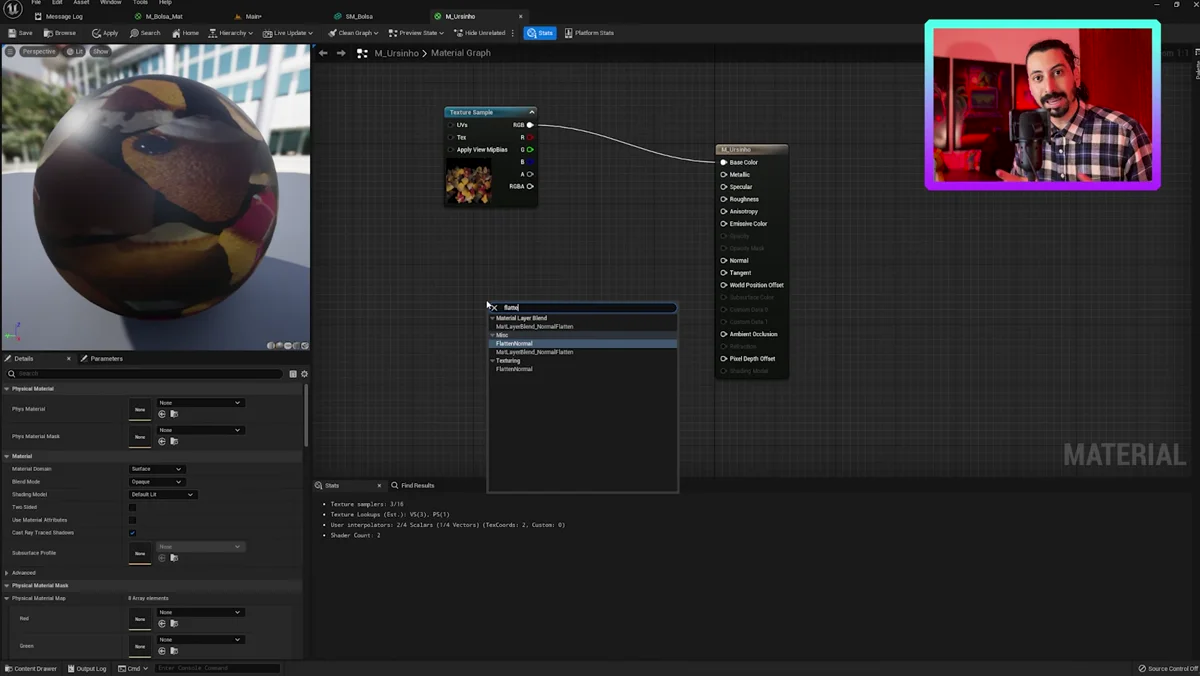Modelo escaneado com textura aplicado em cenário da Unreal Engine 5