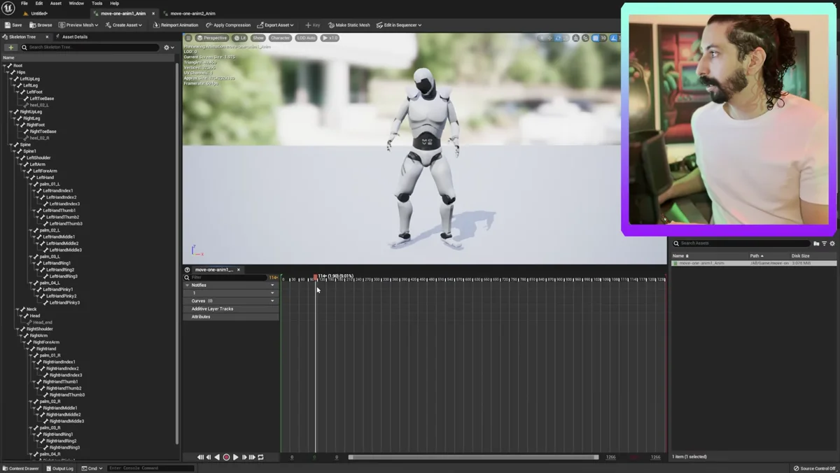 Controles de animação de personagem na Unreal Engine 5
