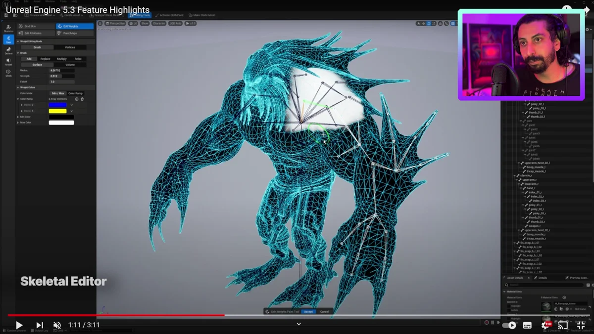 Ferramentas de rigging de personagem na Unreal Engine