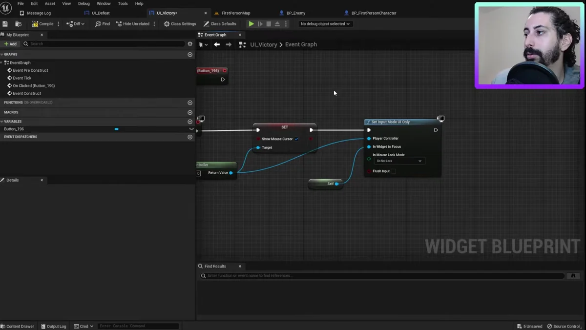Widget de interface com cursor do mouse e foco no botão