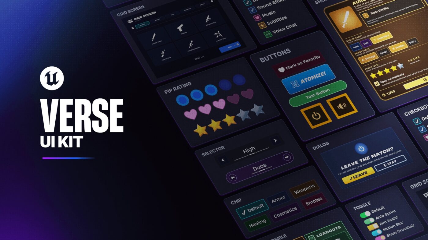 Epic libera Verse UI Kit para criar interfaces na UEFN