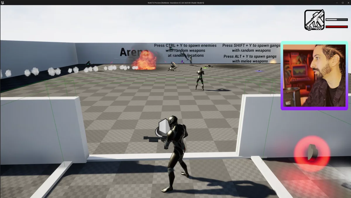 Grupos de personagens entram em confronto em cenário urbano de Unreal Engine 5