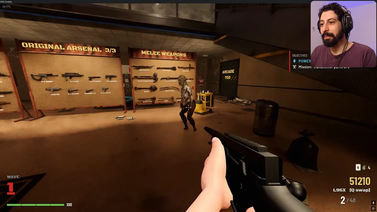 Personagem infectado integrado ao mapa Arsenal em projeto desenvolvido na Godot