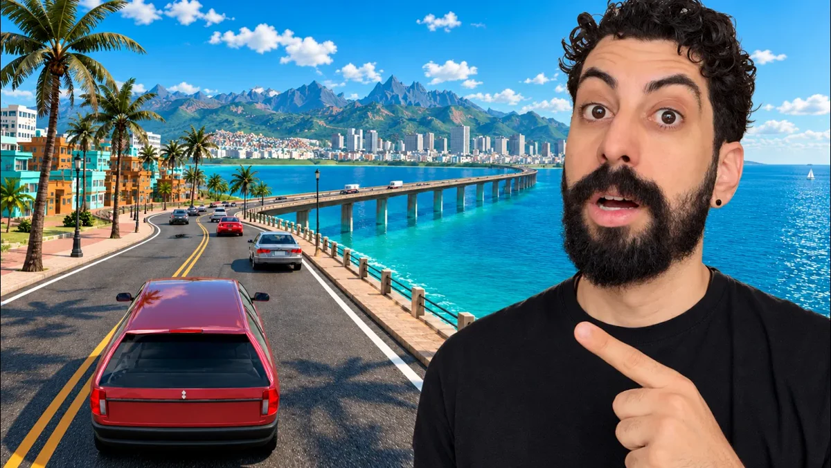 Projeto de GTA com IA ganha mapa continental, cidades e biomas