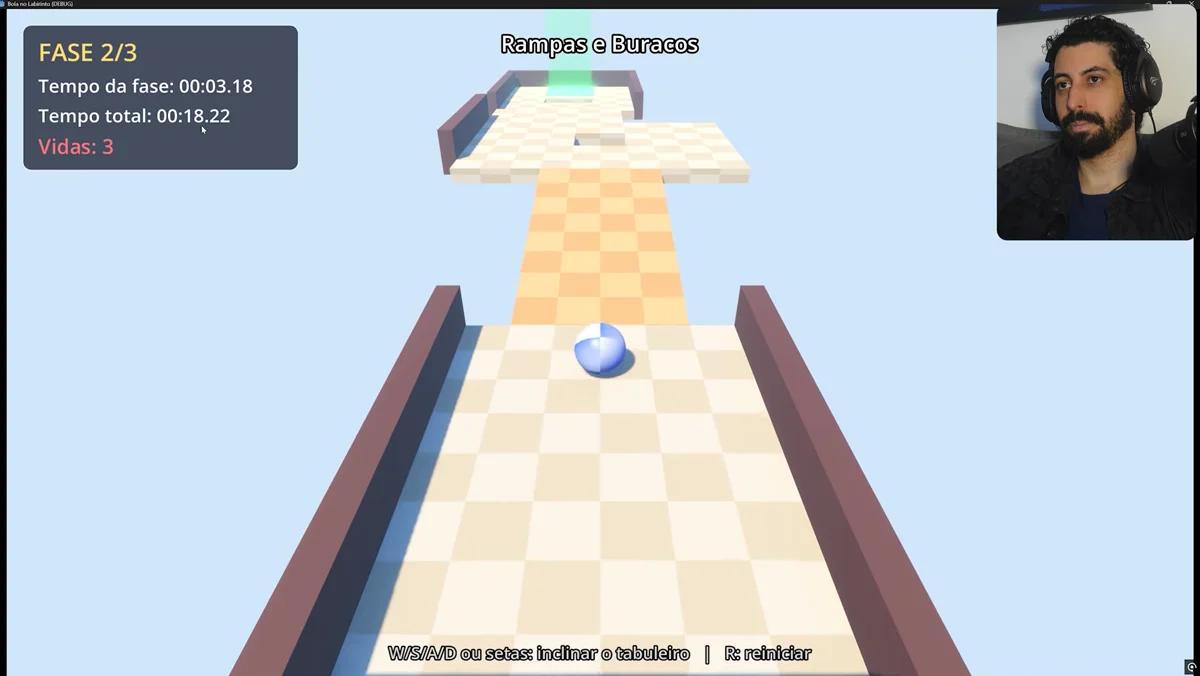 Labirinto 3D com obstáculos criado na Godot