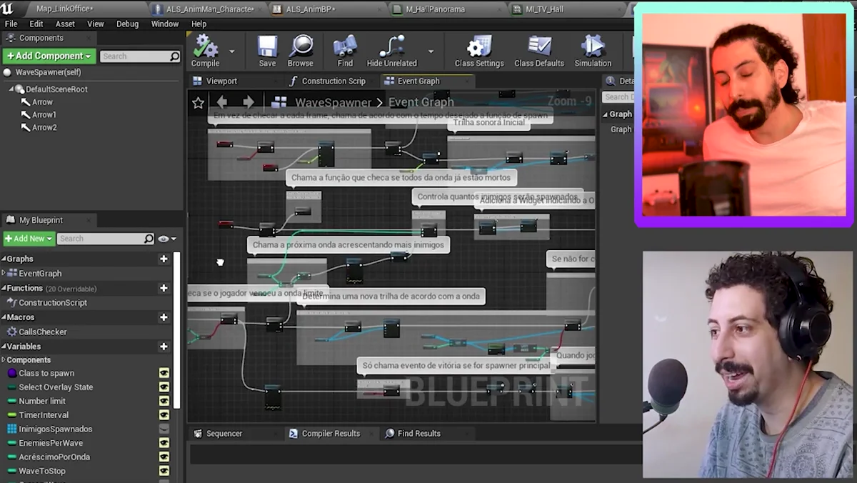 Explicação sobre programação e lógica visual na Unreal Engine
