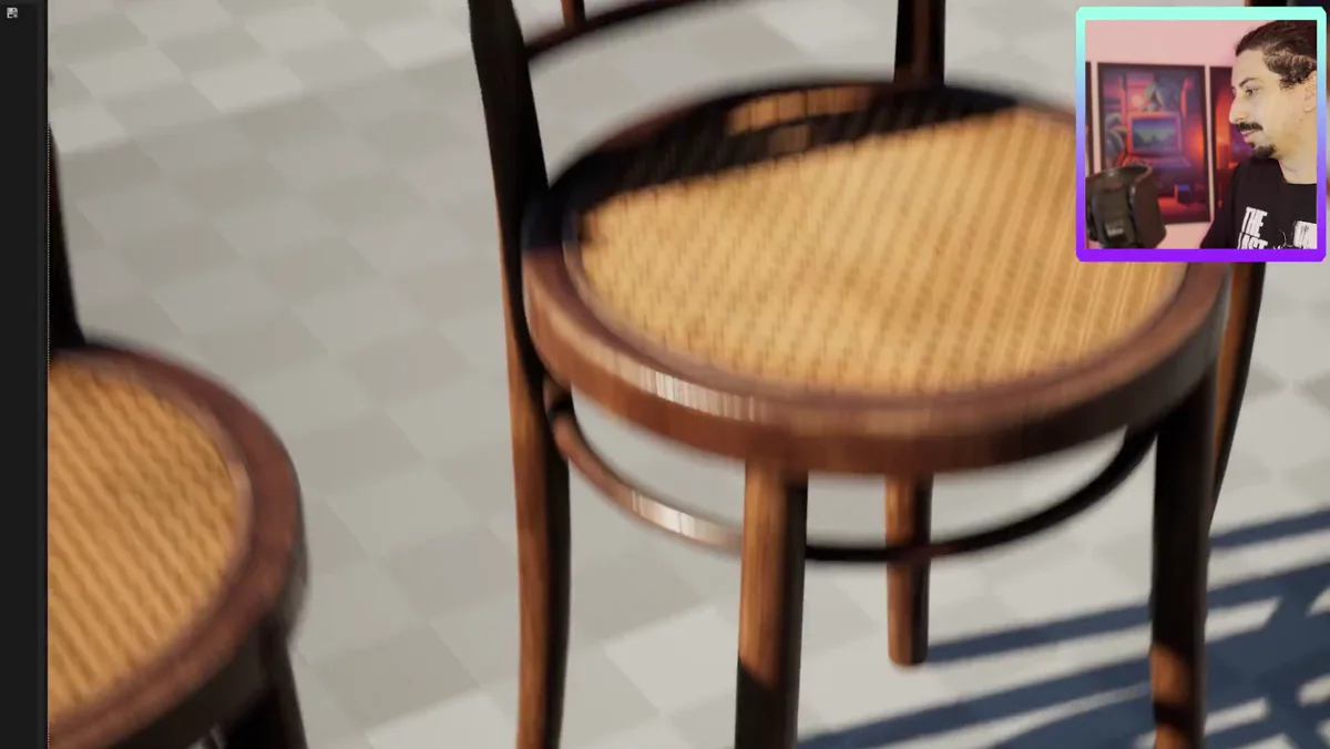 Comparação de texturas em diferentes níveis de resolução em um objeto 3D