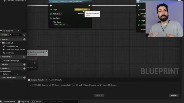 Trecho discute Unreal Engine, Blueprints e inteligência artificial no desenvolvimento