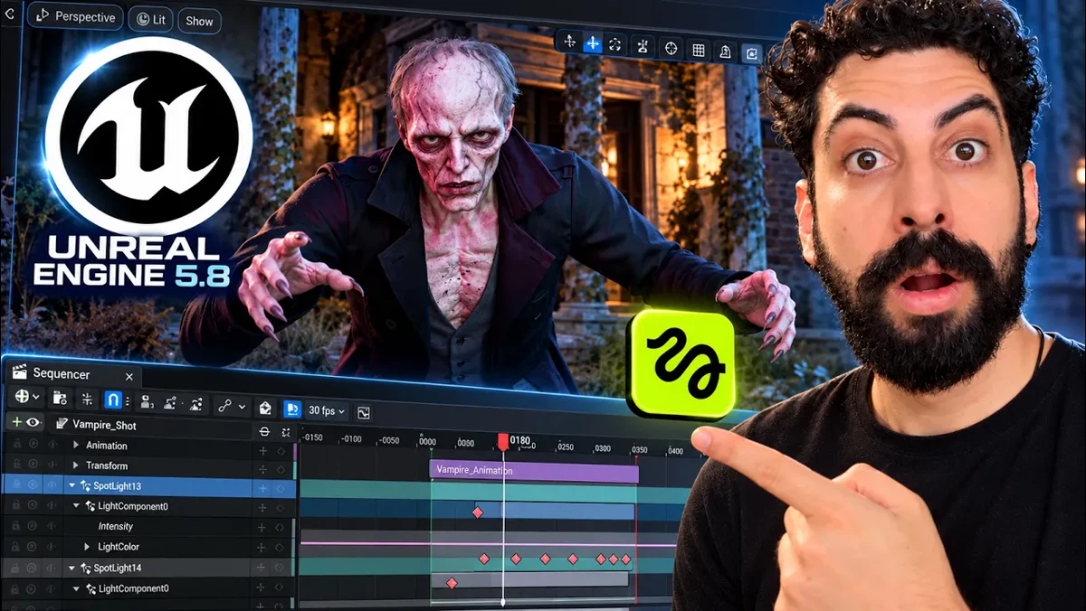 Unreal Engine 5.8 transforma vídeo em animação 3D com MetaHuman